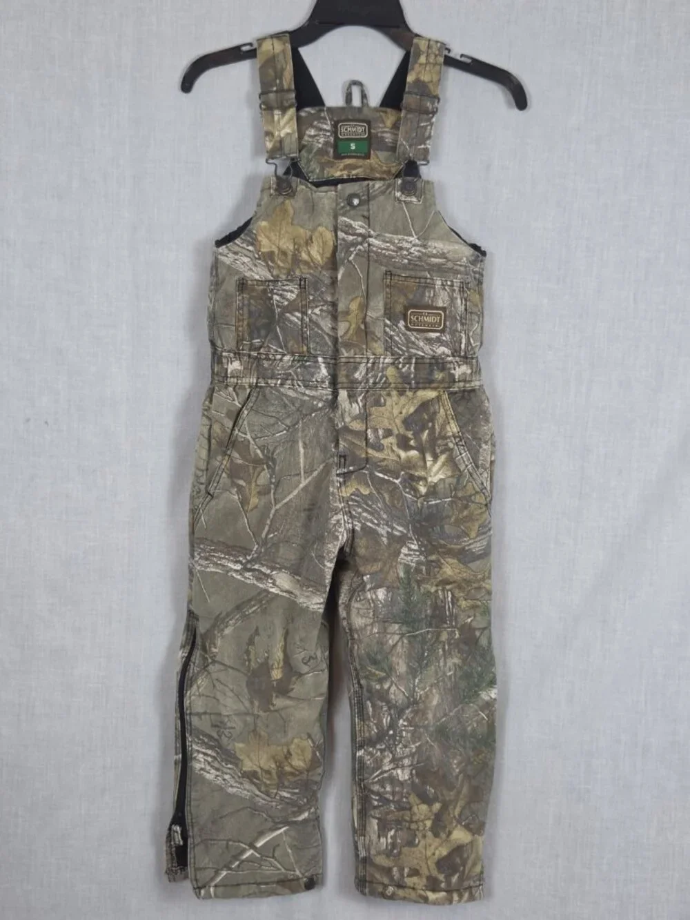 C.E. Schmidt Insulated Bib Overalls Youth S 6-8 Camo Hunting Workwear Coveralls